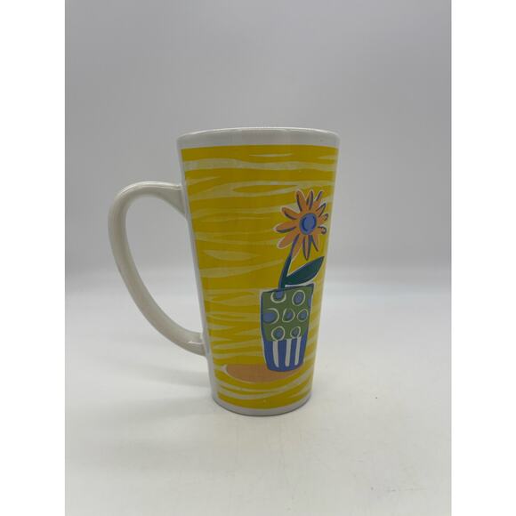 EHI Tall Coffee Mug Yellow with Flower - Picture 3 of 5